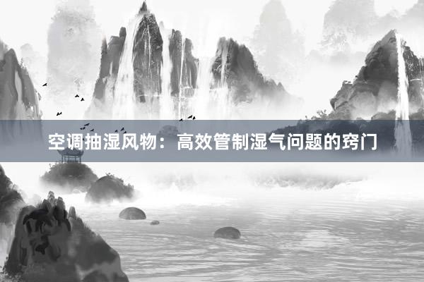 空调抽湿风物：高效管制湿气问题的窍门